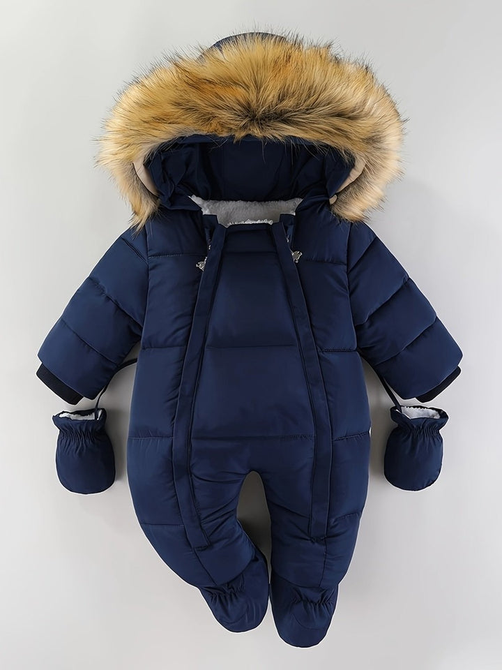 Padded hooded baby snowsuit - product photo 4