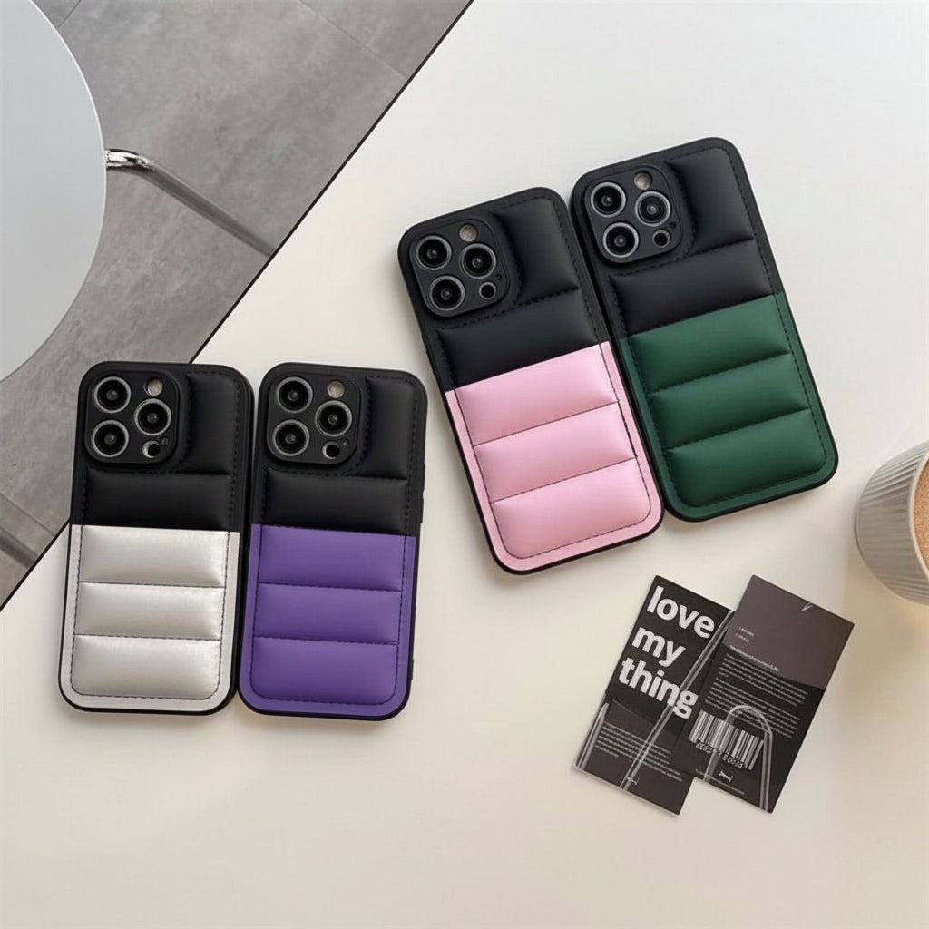 Padded puffer iPhone case in a quilted finish - product photo 8