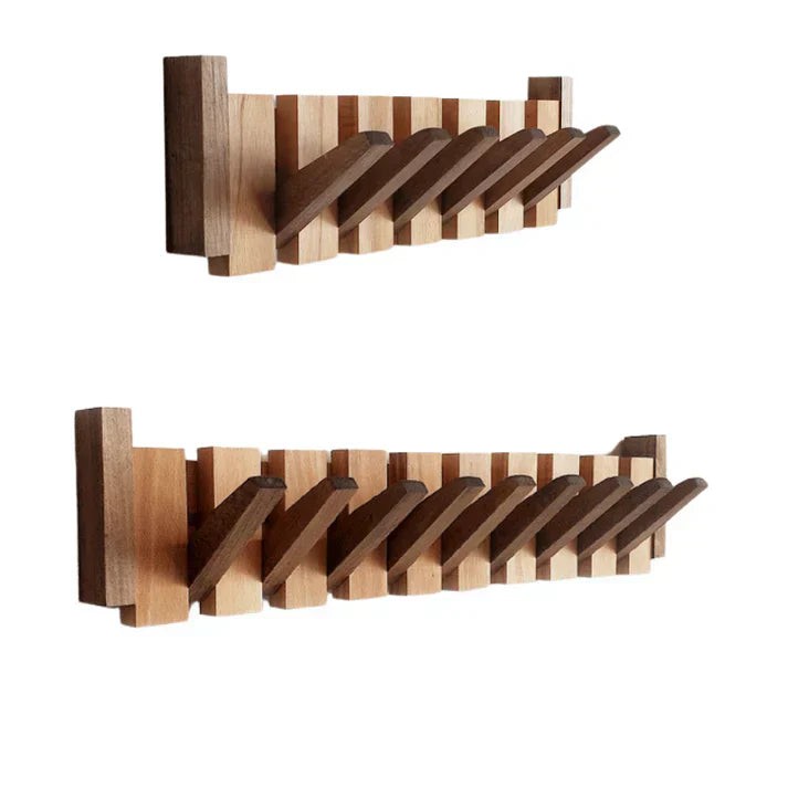 Piano-shaped wooden coat rack mounted on a wall - product photo 8