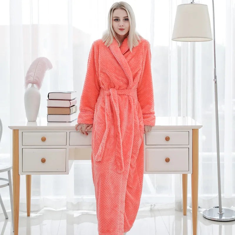 Plush bathrobe in a bright color - product photo 1