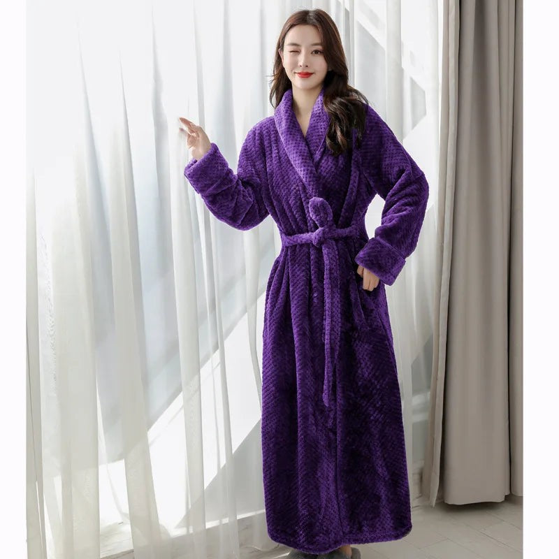 Plush bathrobe in a bright color - product photo 3