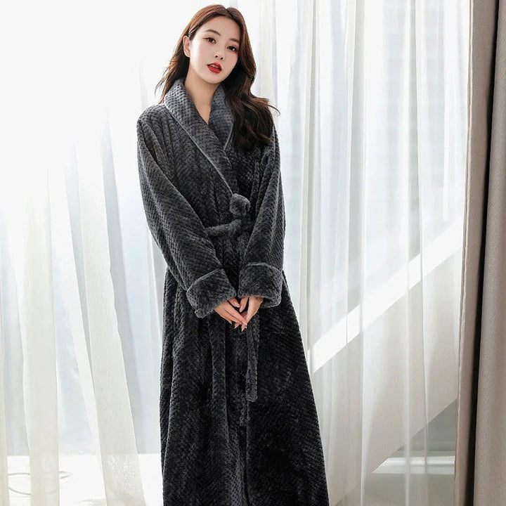 Plush bathrobe in a bright color - product photo 4