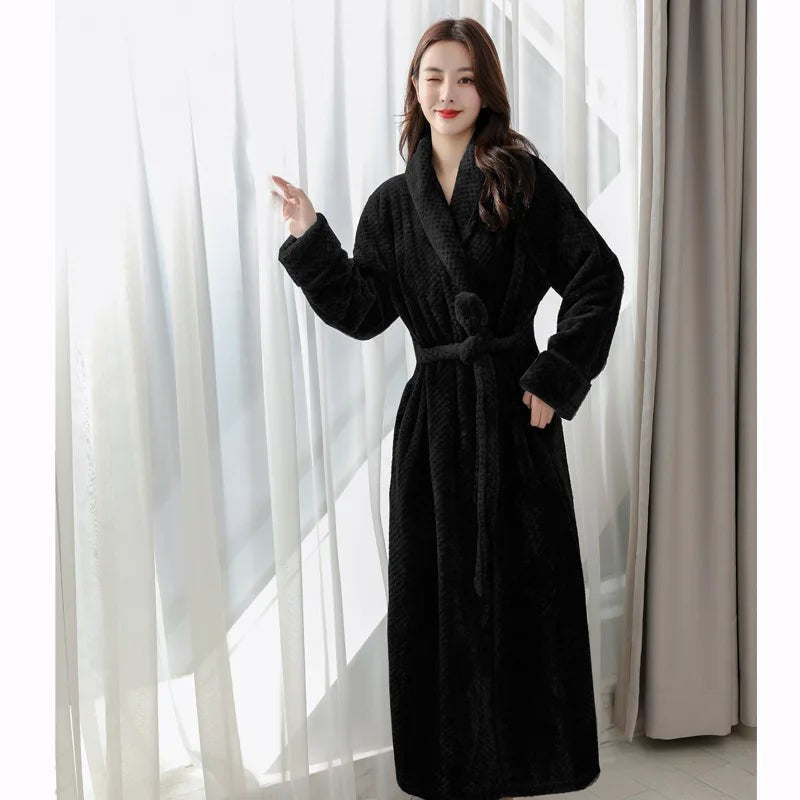 Plush bathrobe in a bright color - product photo 5