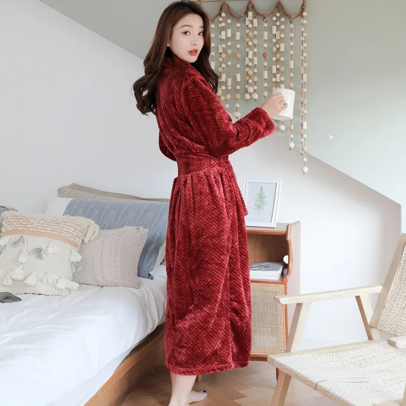 Plush bathrobe in a bright color - product photo 6