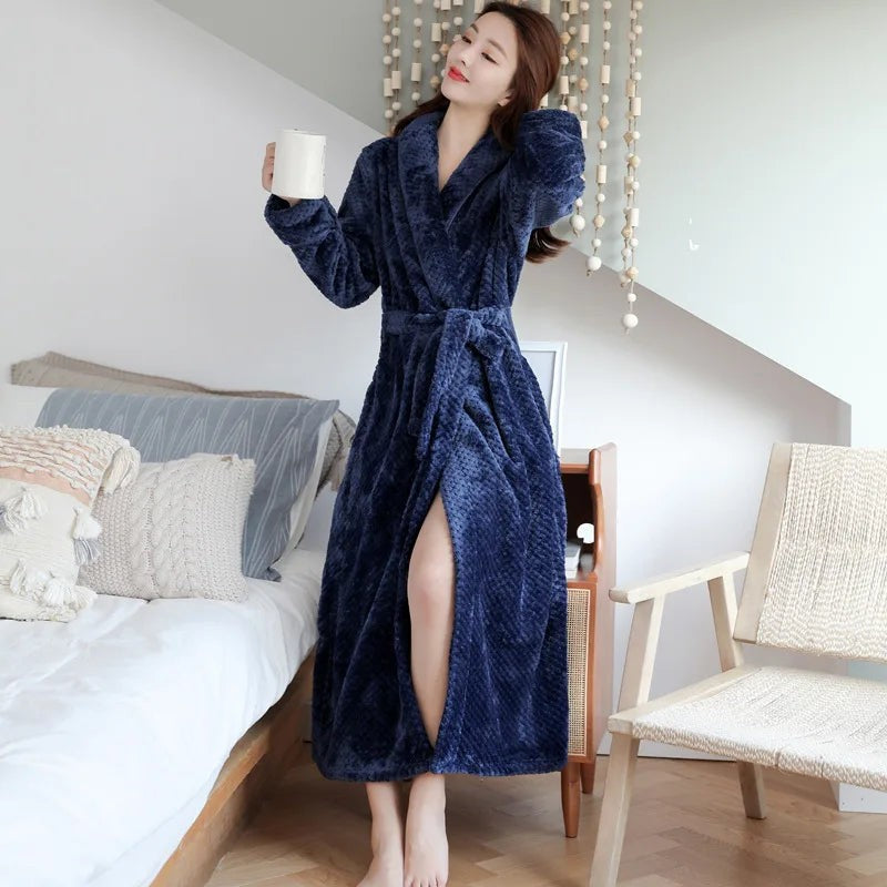 Plush bathrobe in a bright color - product photo 7