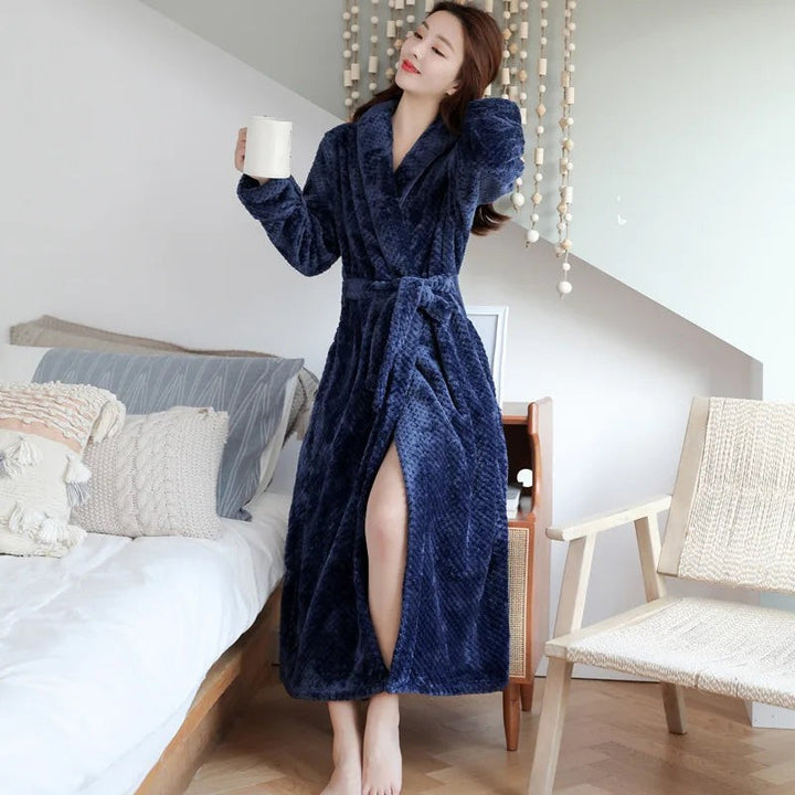 Plush bathrobe in a bright color - product photo 7