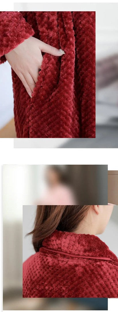 Plush bathrobe in a bright color - product photo 8
