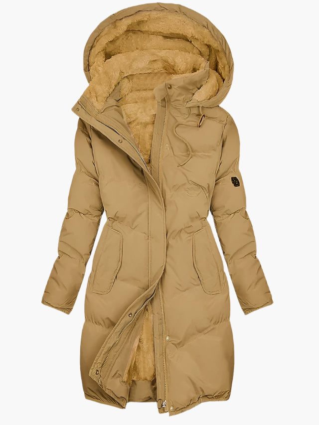 Emma | Long Quilted Hooded Winter Coat For Women
