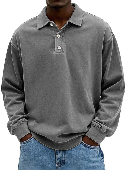 Ethan | Retro-Inspired Men’s Long-Sleeve Polo Shirt