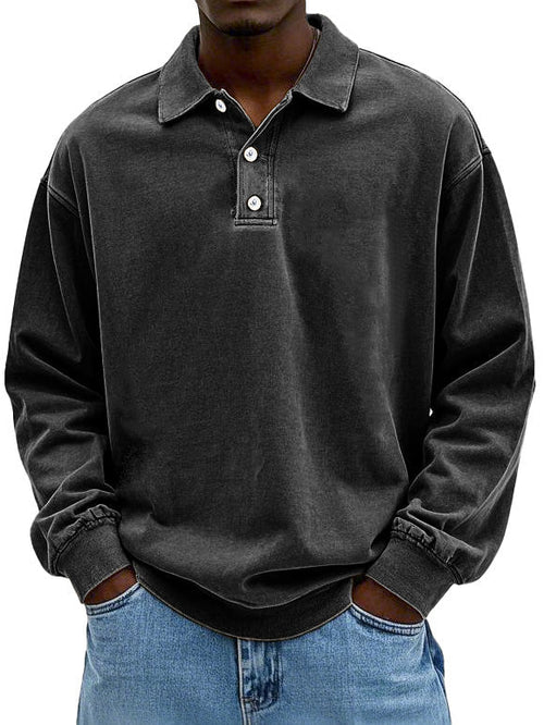 Ethan | Retro-Inspired Men’s Long-Sleeve Polo Shirt