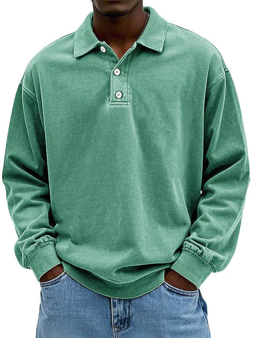 Ethan | Retro-Inspired Men’s Long-Sleeve Polo Shirt