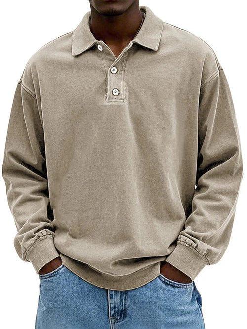 Ethan | Retro-Inspired Men’s Long-Sleeve Polo Shirt