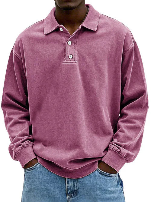 Ethan | Retro-Inspired Men’s Long-Sleeve Polo Shirt
