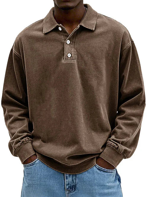 Ethan | Retro-Inspired Men’s Long-Sleeve Polo Shirt