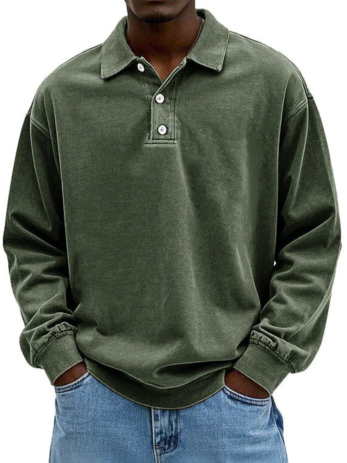 Ethan | Retro-Inspired Men’s Long-Sleeve Polo Shirt