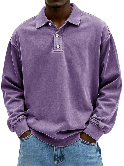 Ethan | Retro-Inspired Men’s Long-Sleeve Polo Shirt