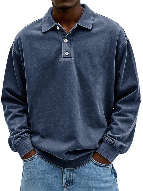 Ethan | Retro-Inspired Men’s Long-Sleeve Polo Shirt