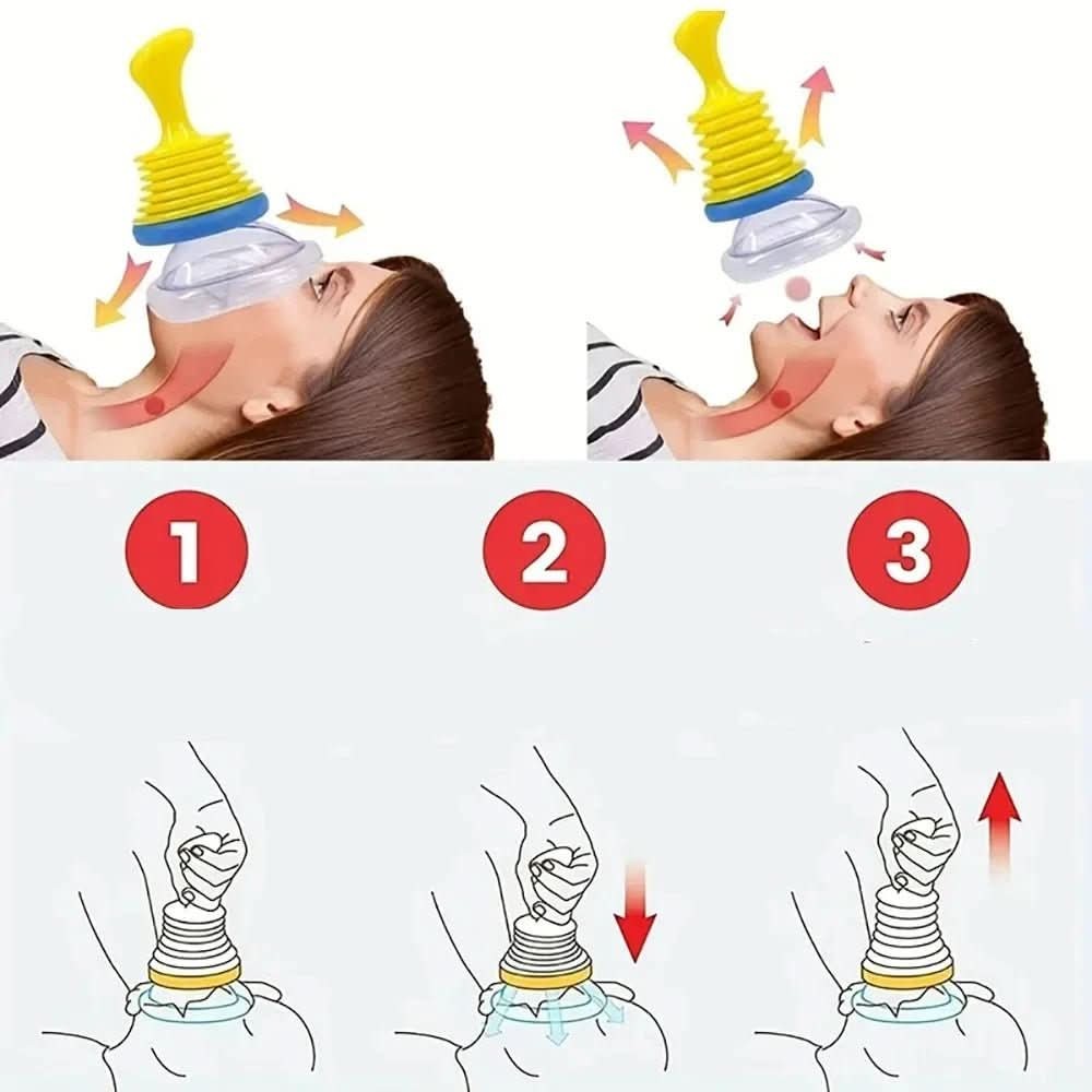 Portable hand-operated suction device with adult and child masks - product photo 3
