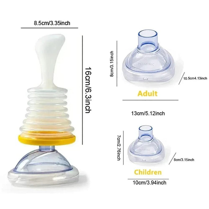 Portable hand-operated suction device with adult and child masks - product photo 4