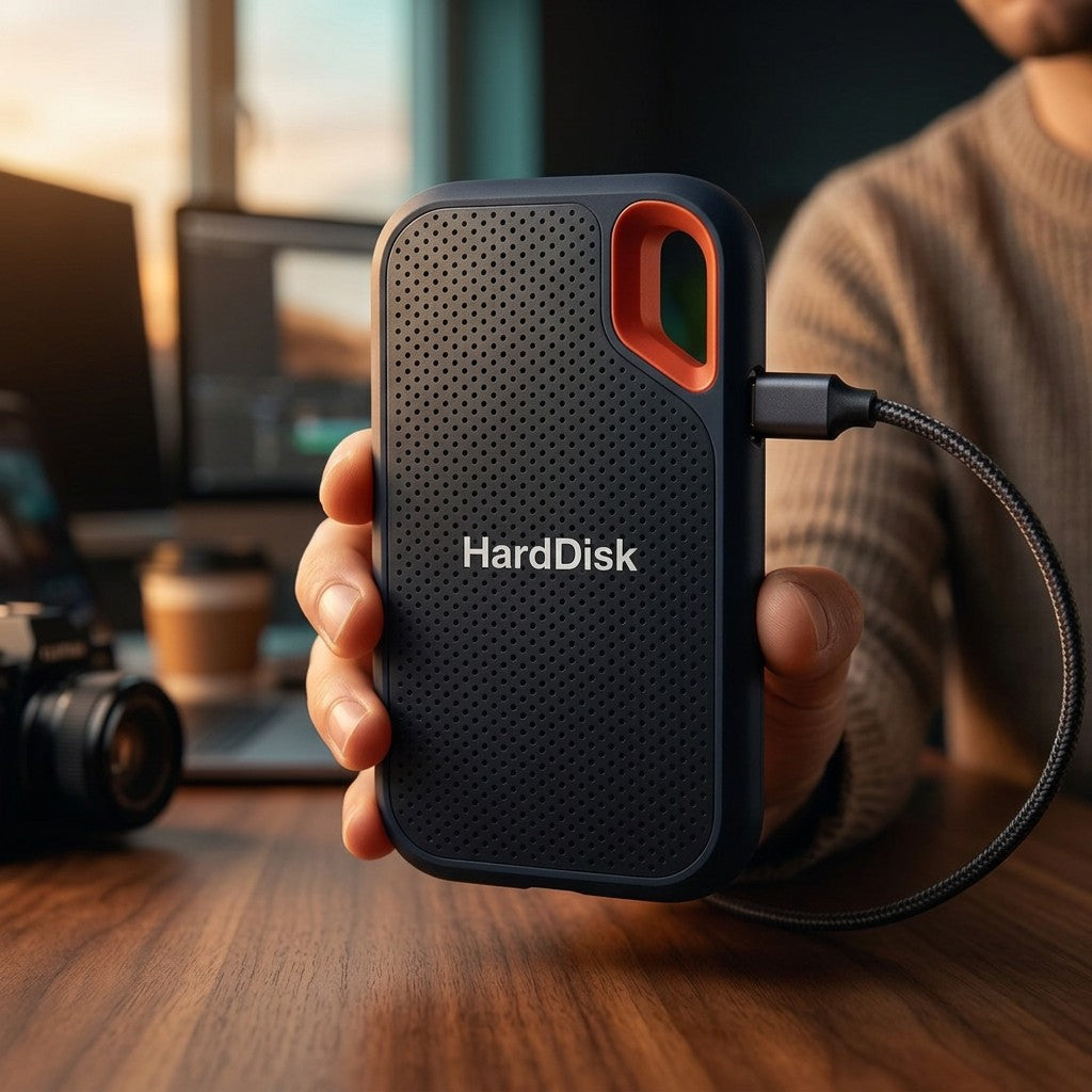 Portable external SSD with a USB-C cable - product photo 1