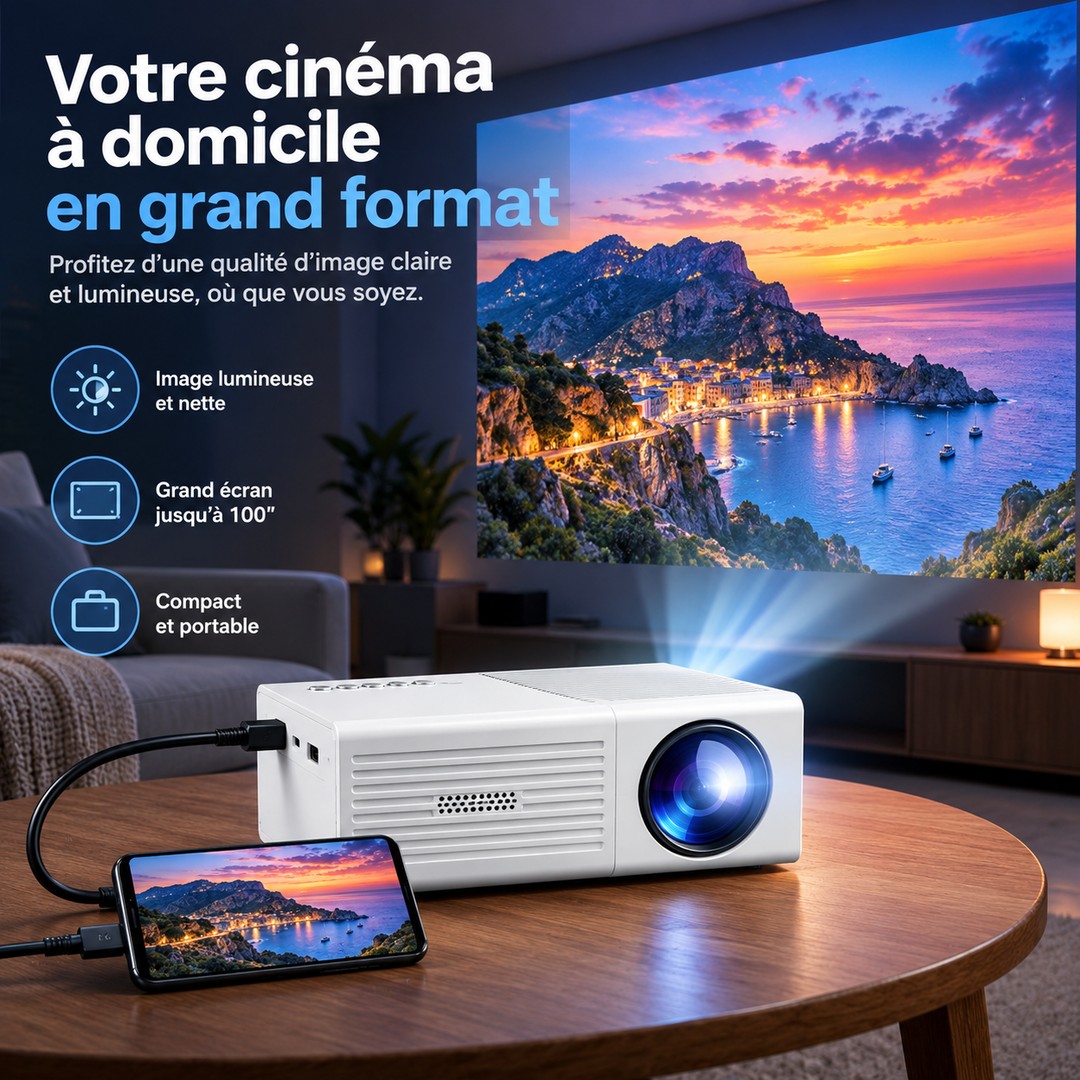 Portable LED mini projector - product photo 11