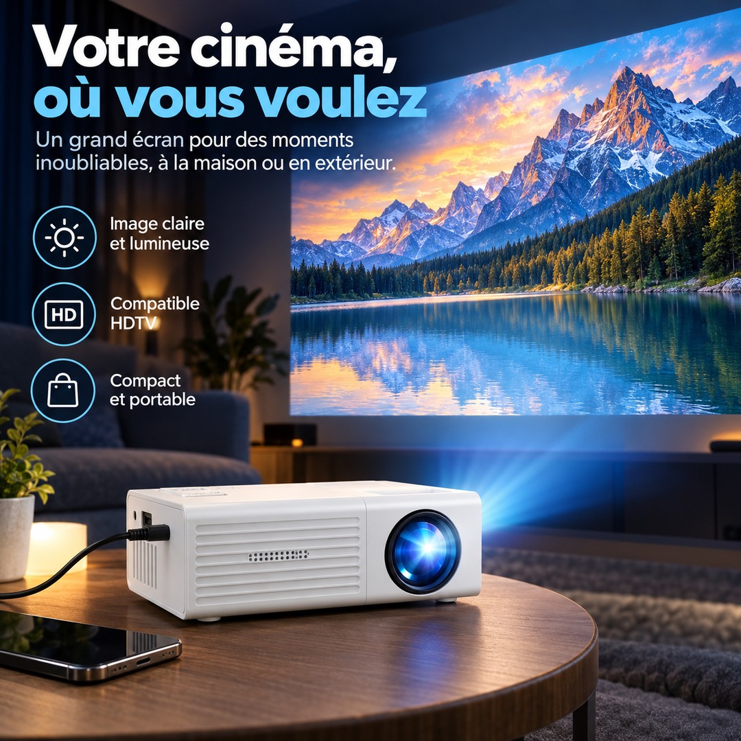 Portable LED mini projector - product photo 3