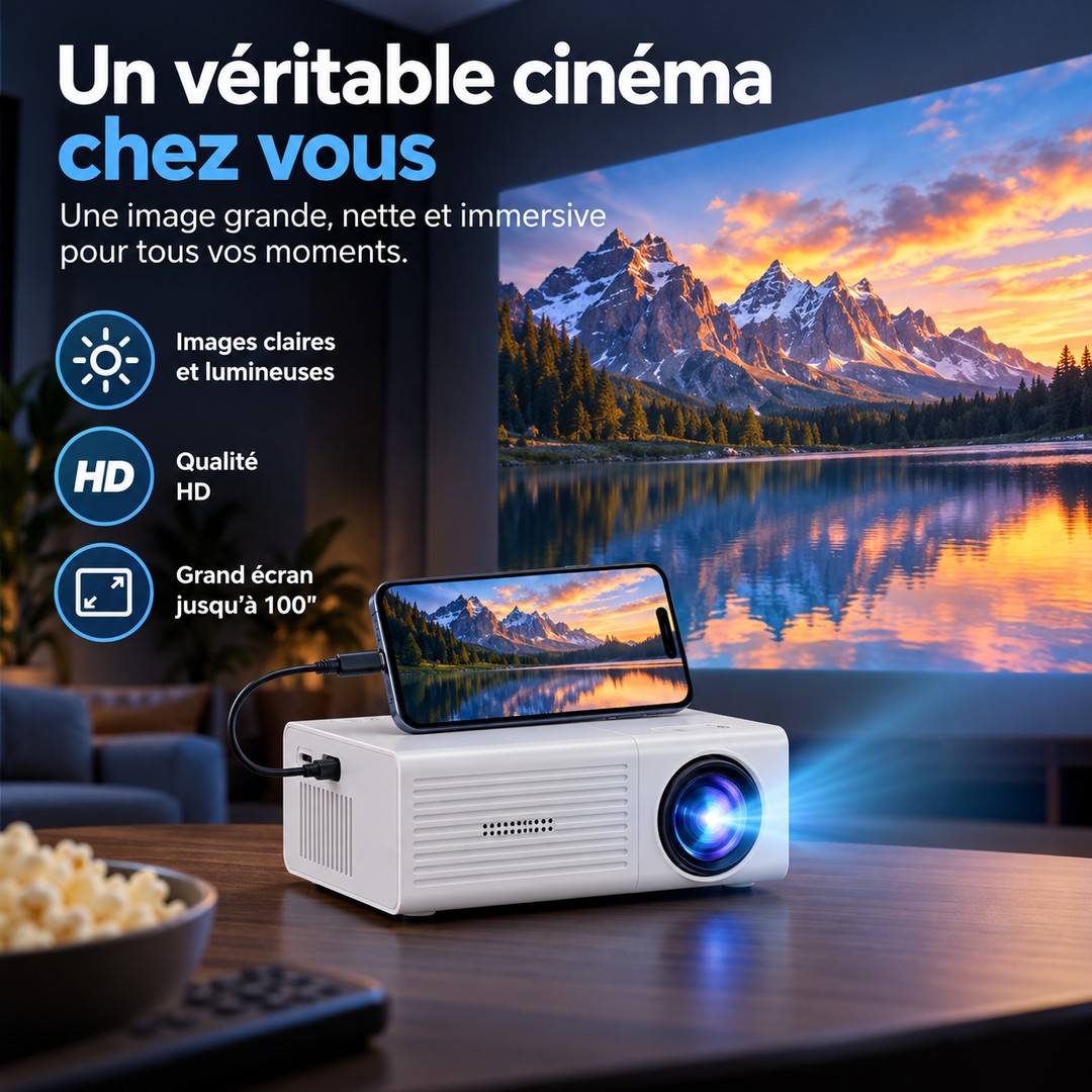 Portable LED mini projector - product photo 5