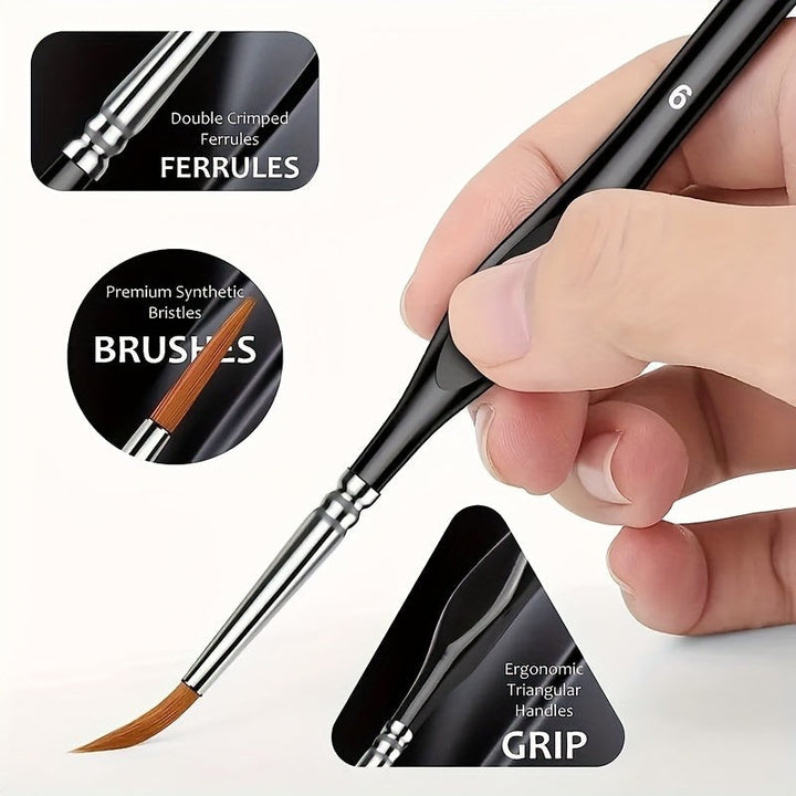 Precision detail brush set with fine synthetic tips - product photo 8