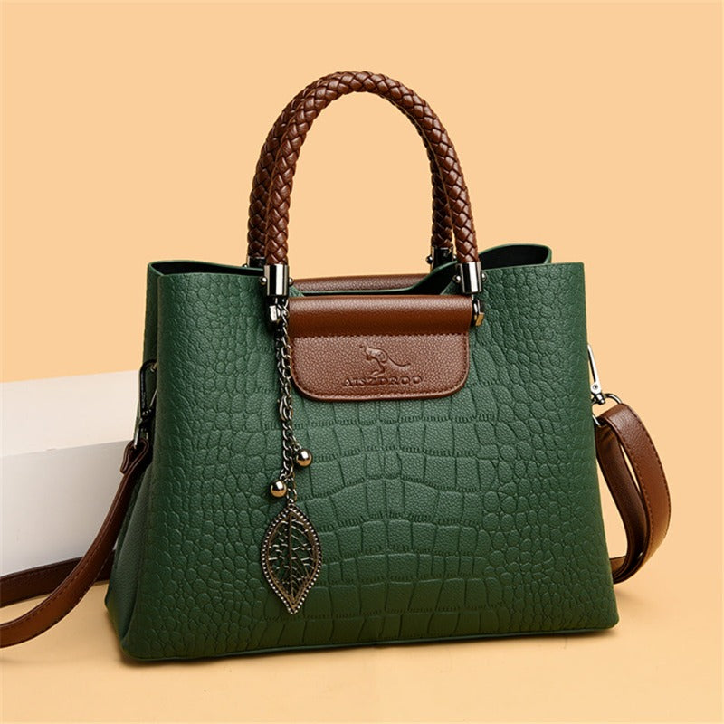 Isla | Crocodile-Pattern Top-Handle Satchel For Women