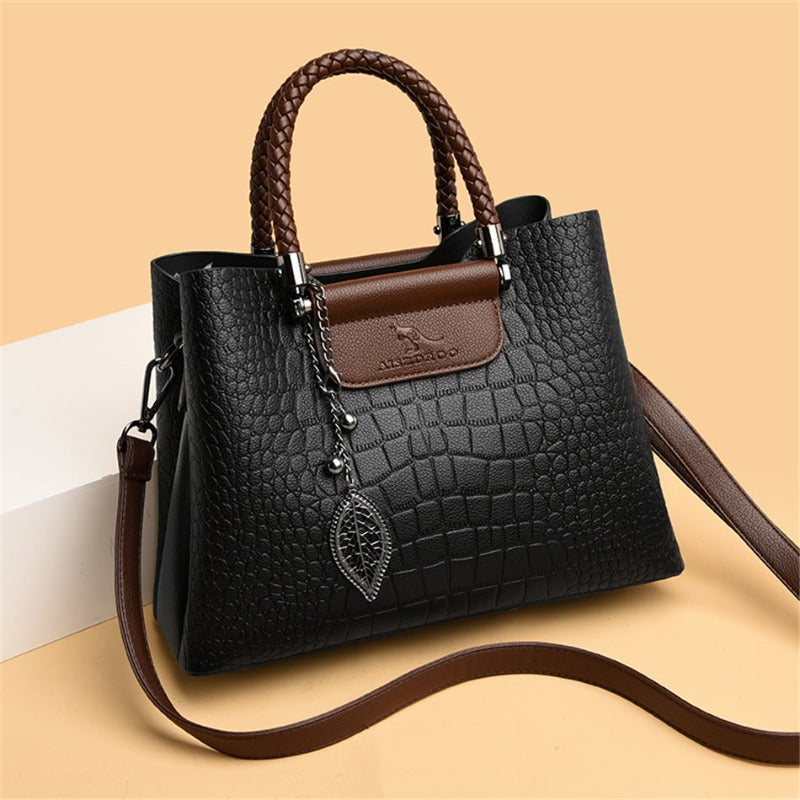 Isla | Crocodile-Pattern Top-Handle Satchel For Women