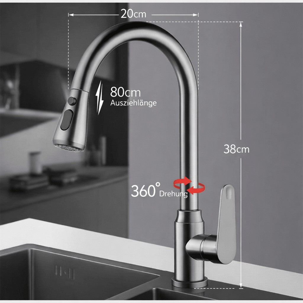 Pull-out kitchen faucet with a flexible spray head - product photo 13
