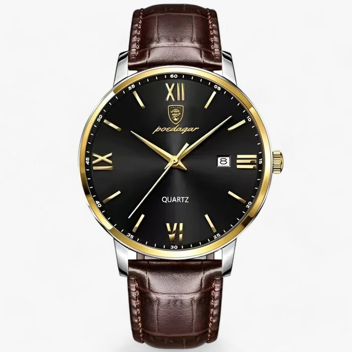 Quartz men's watch with a leather strap - product photo 2