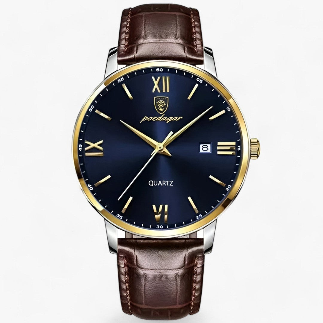 Quartz men's watch with a leather strap - product photo 3