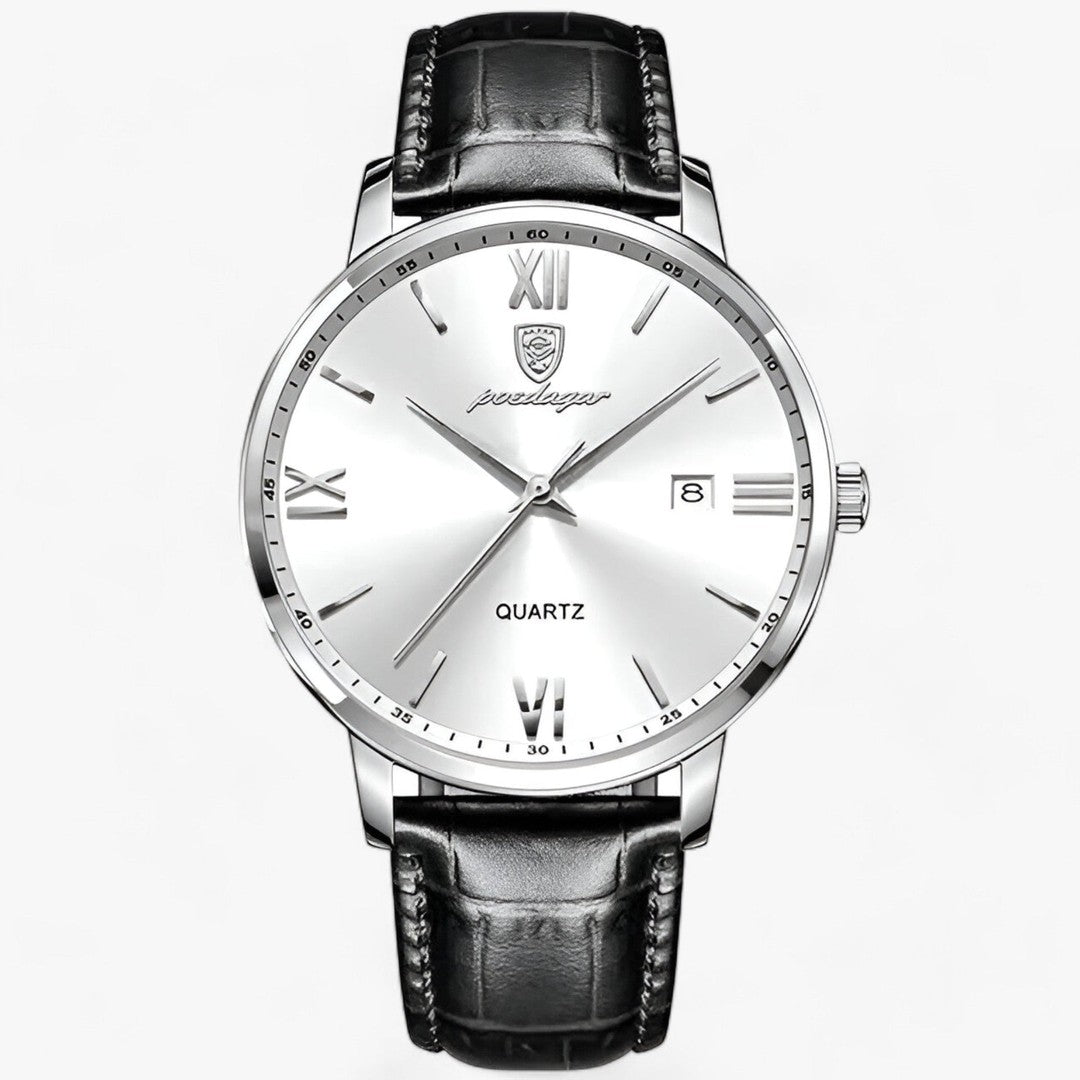 Quartz men's watch with a leather strap - product photo 4