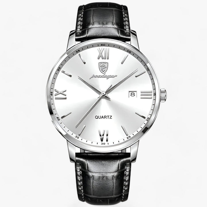 Quartz men's watch with a leather strap - product photo 4
