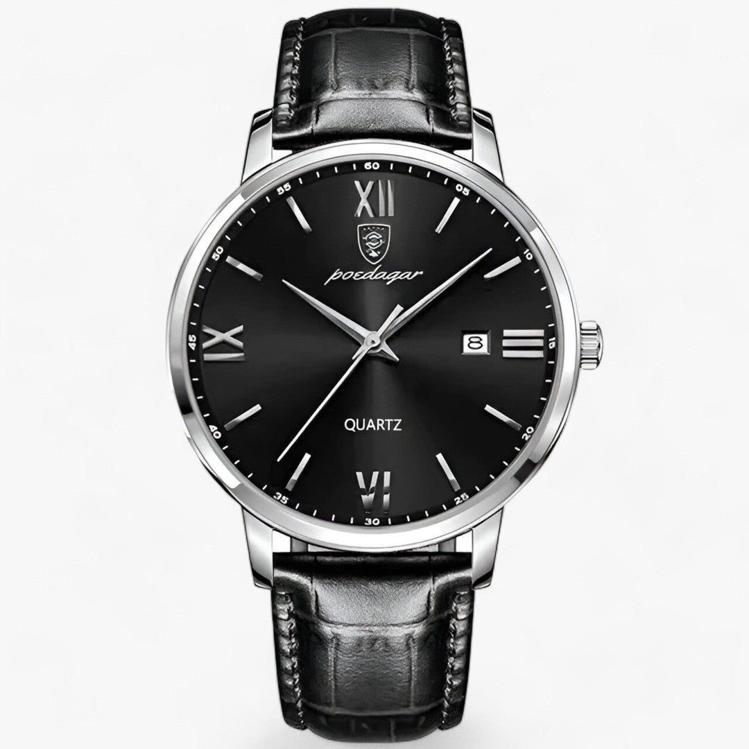 Quartz men's watch with a leather strap - product photo 6