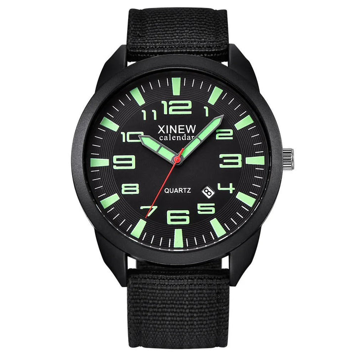 Quartz watch with a luminous dial and calendar - product photo 1