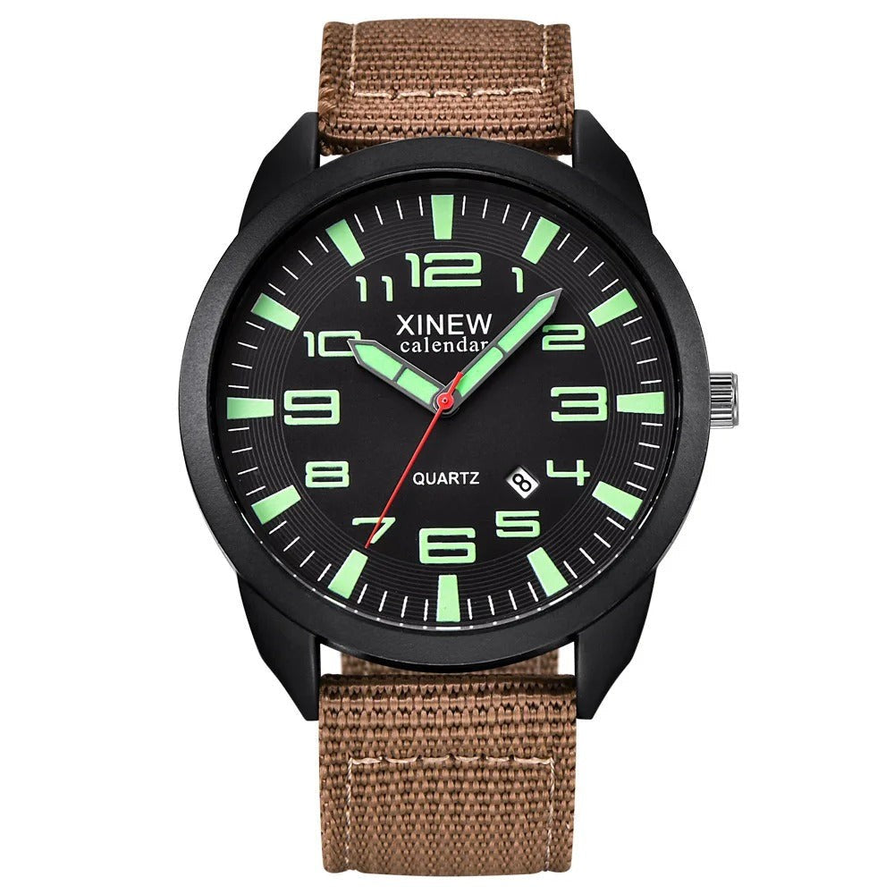 Quartz watch with a luminous dial and calendar - product photo 4