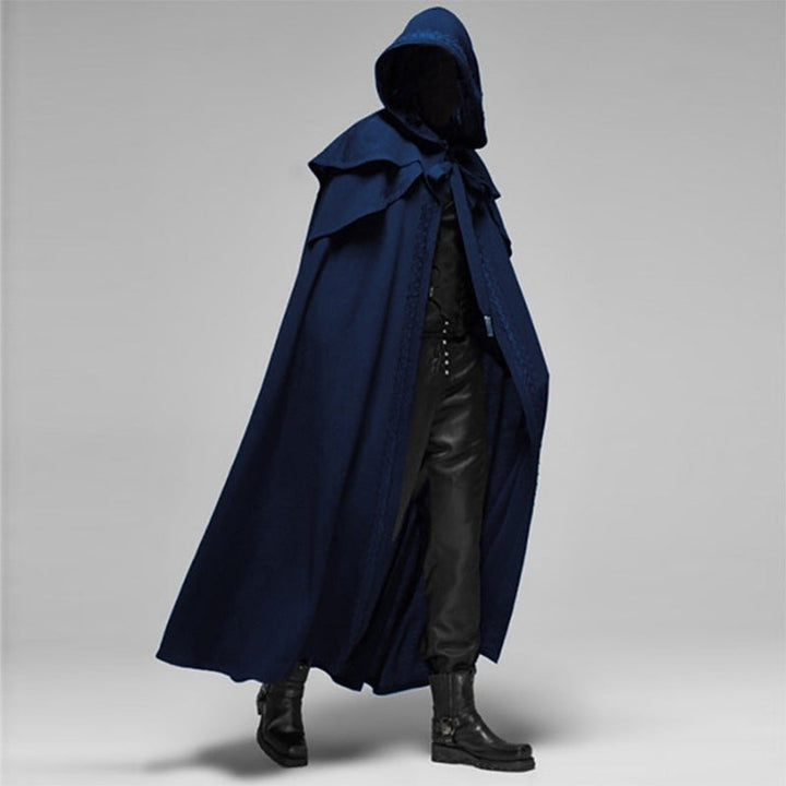 Quilted hooded medieval cape with a deep hood - product photo 3