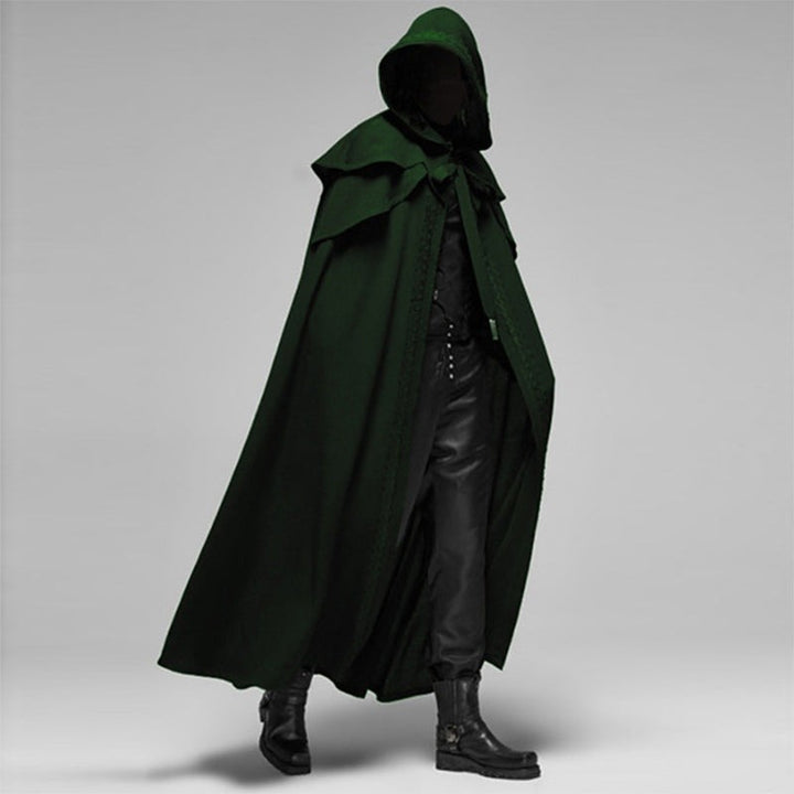 Quilted hooded medieval cape with a deep hood - product photo 4