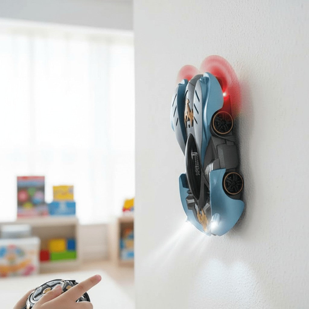 Remote control stunt car climbing a smooth wall - product photo 1