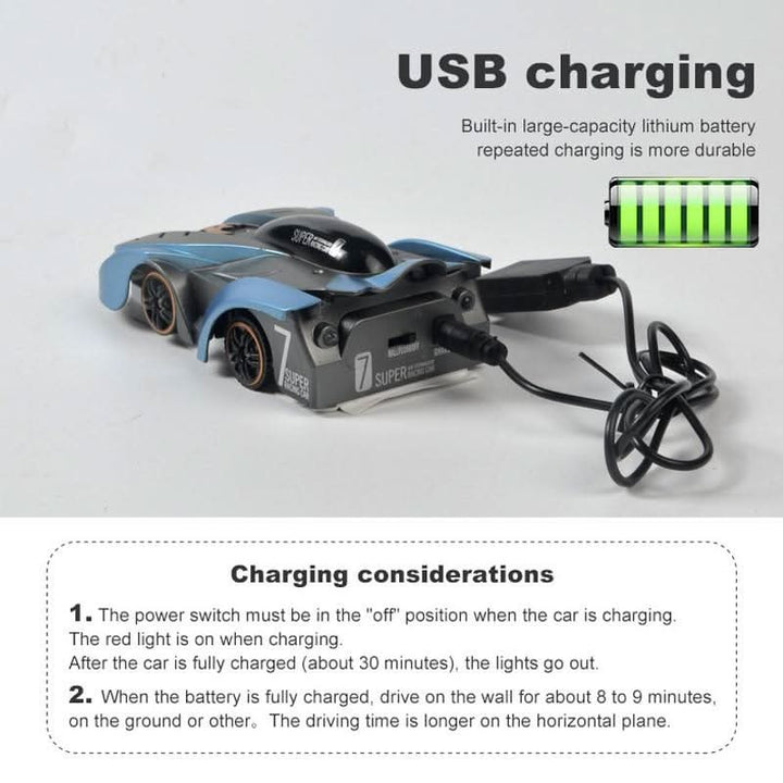 Remote control stunt car climbing a smooth wall - product photo 7