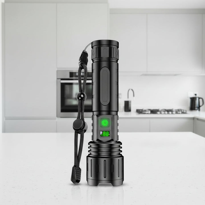 Rechargeable aluminum LED flashlight with a USB-C port - product photo 1
