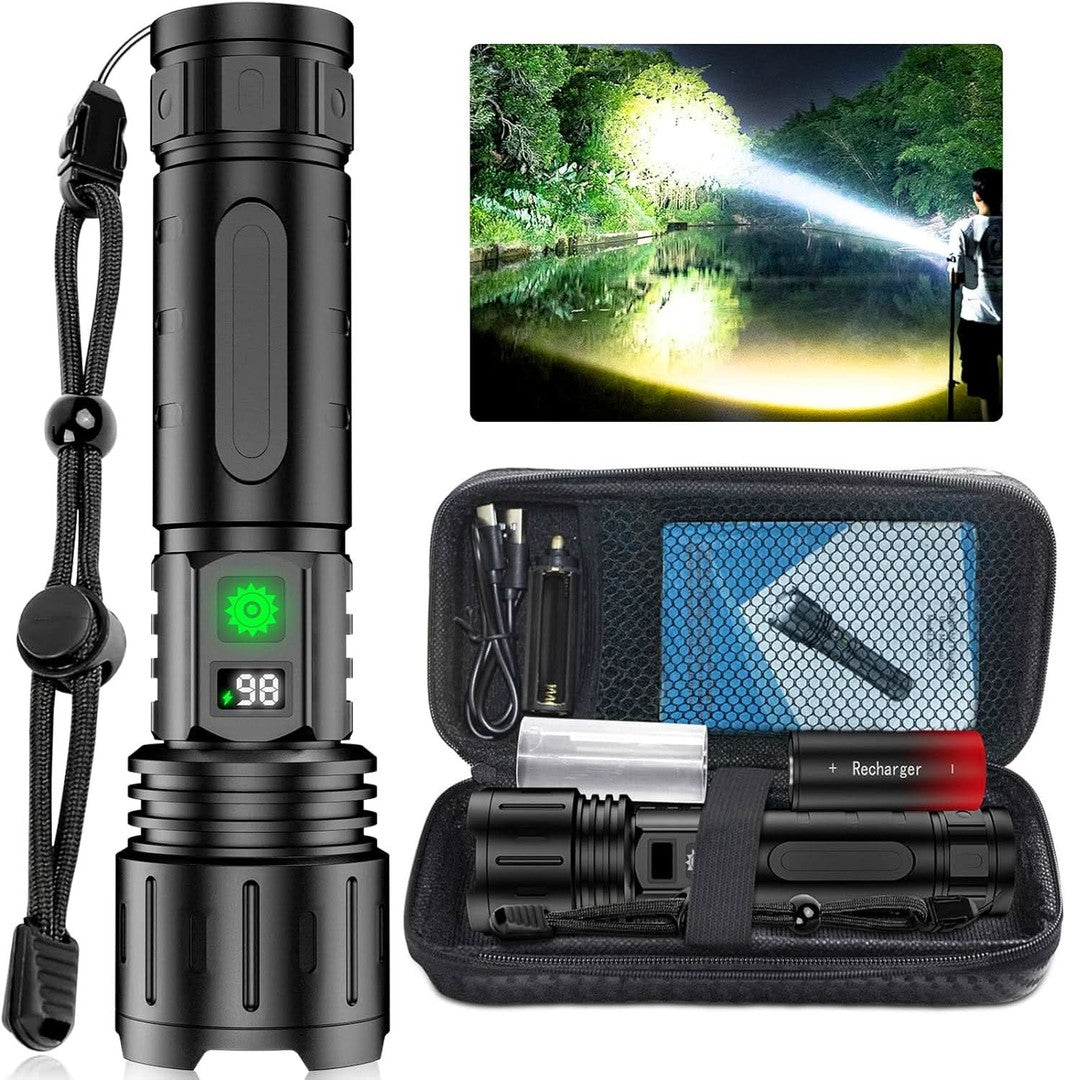 Rechargeable aluminum LED flashlight with a USB-C port - product photo 2