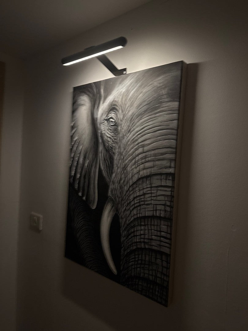 Cordless LED picture light above a framed picture - product photo 2