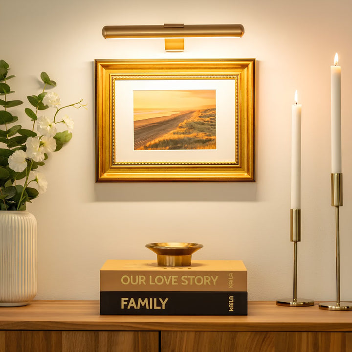 Cordless LED picture light above a framed picture - product photo 7