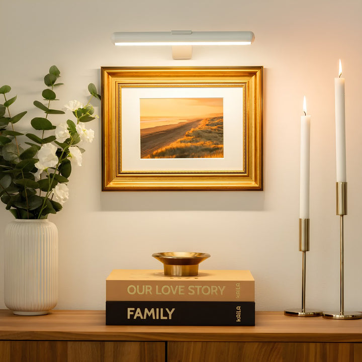 Cordless LED picture light above a framed picture - product photo 8