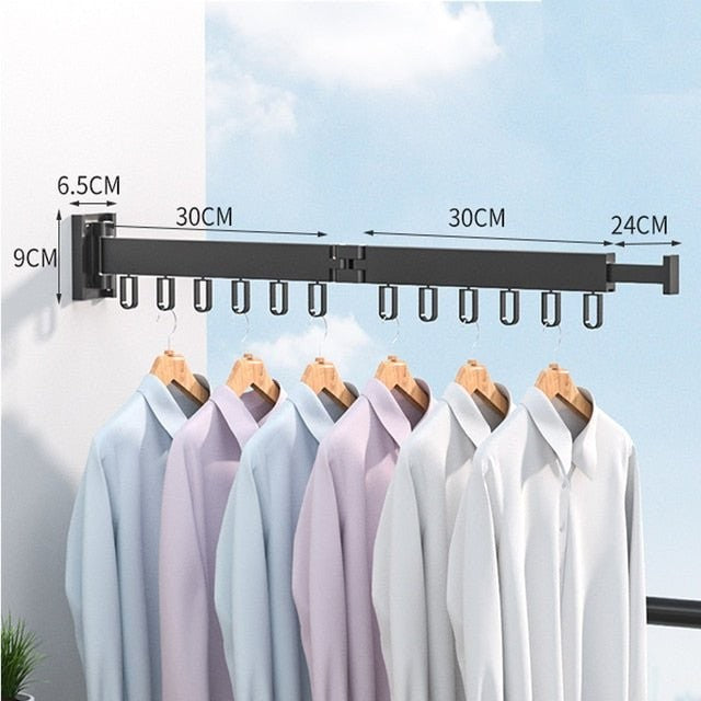 Retractable wall-mounted clothes drying rack - product photo 10