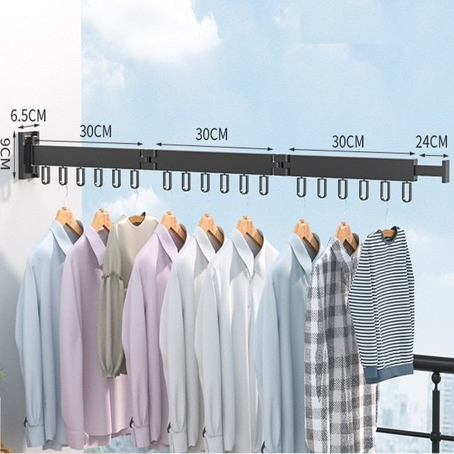 Retractable wall-mounted clothes drying rack - product photo 12