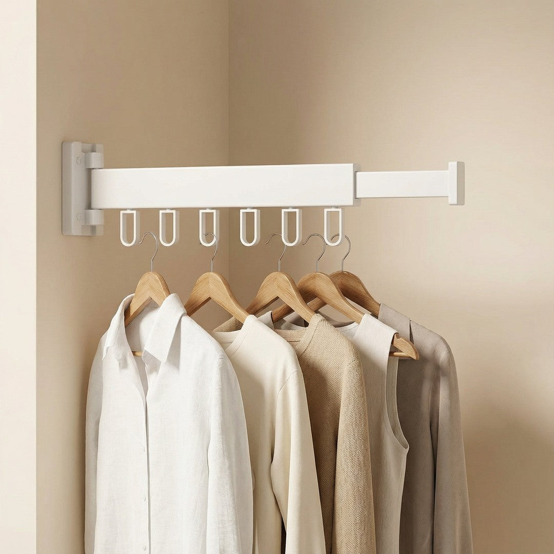 Retractable wall-mounted clothes drying rack - product photo 16